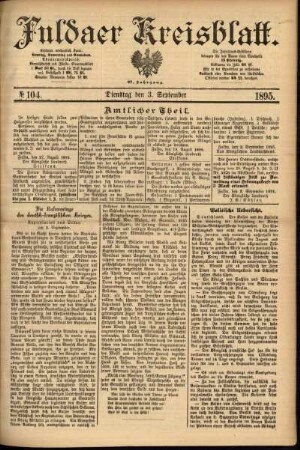 Ausgabe vom Dienstag, den 03. September 1895.