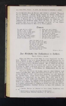 Zur Geschichte der Holländerei in Holstein.