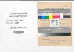 Entnazifizierung Karl Von Dewitz- Krebs , geb. 06.08.1887 (Generalmajor)