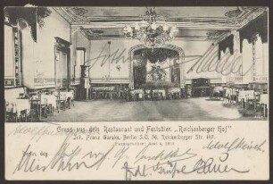 Ansichtskarte Festsaal "Reichenberger Hof", Reichenberger Straße 147