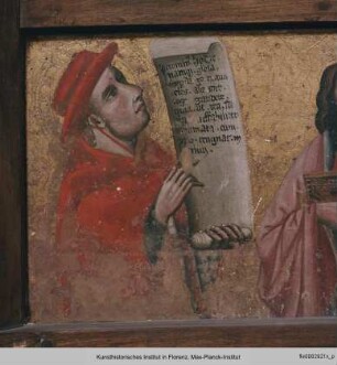 Himmelfahrt Mariens : Zwei Propheten flankiert von Bonaventura und dem Heiligen Bernhard