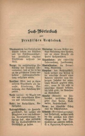 Sach-Wörtherbuch zum Preußischen Rechtsbuch.