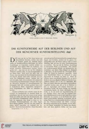 Das Kunstgewerbe auf der Berliner und auf der Münchener Kunstausstellung 1898, [1]
