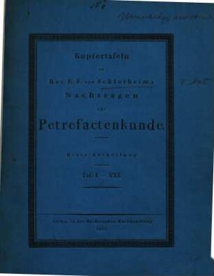Die Petrefaktenkunde auf ihrem jetzigen Standpunkte : durch die Beschreibung seiner Sammlung versteinerter & fossiler Überreste des Thier- & Pflanzenreiches der Vorwelt erläutert, [2]. Kupfertafeln