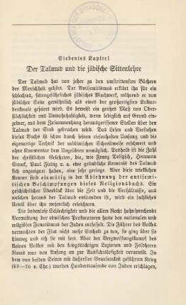 Siebentes Kapitel Der Talmud und die jüdische Sittenlehre