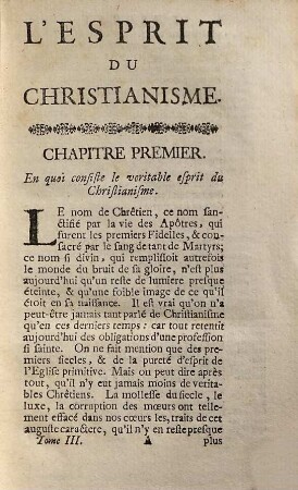 Oeuvres Du P. Rapin, 3. Qui Contiennent L'Esprit Du Christianisme, La Perfection Du Christianisme, L'Importance Du Salut, La Foy Des Derniers Siecles, La Vie Des Predestinez