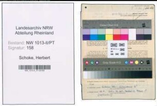 Entnazifizierung Herbert Schoke , geb. 29.05.1898 (Postinspektor)