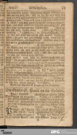 Die Epistel S. Pauli an die Epheser.