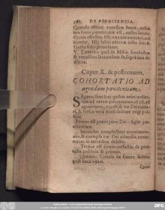 Caput X. & postremum. Cohortatio Ad agendam poenitentiam.