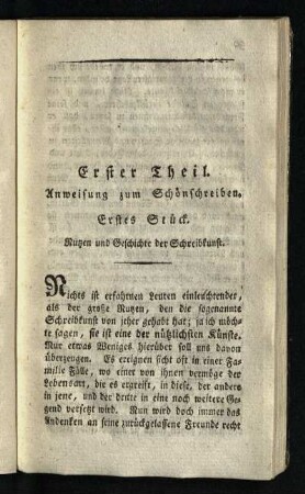 Erster Theil: Anweisung zum Schoenschreiben