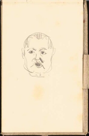 Skizzenbuch 1898-99: karikaturhafter Kopf eines Mannes