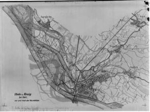 Rhein und Kinzig bei Kehl vor und nach der Korrektion