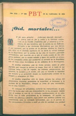¡Oíd, mortales! ...