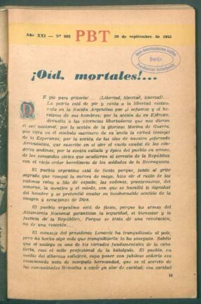 ¡Oíd, mortales! ...