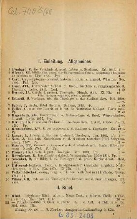 Antiquarischer Katalog von Heinrich Kerler, 68