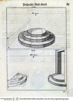 Perspectiva Practica (Perspectiv-Reiß-Kunst) - Du Breuil, Jean: Perspectiva Practica, Oder Vollständige Anleitung Zu der Perspectiv-Reiß-Kunst : Nutzlich und nothwendig Allen Mahlern, Kupfferstechern, Baumeistern, Goldschmieden, Bildhauern, Stickern, Tapezierern und andern so sich der Zeichen-Kunst bedienen. Sehr deutlich und ordentlich beschrieben, und durchaus mit netten Kupffer-Figuren versehen. Augspurg Wolff: 1710
