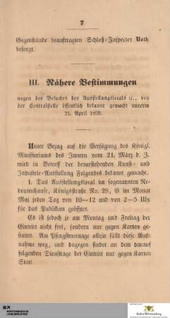 III. Nähere Bestimmung