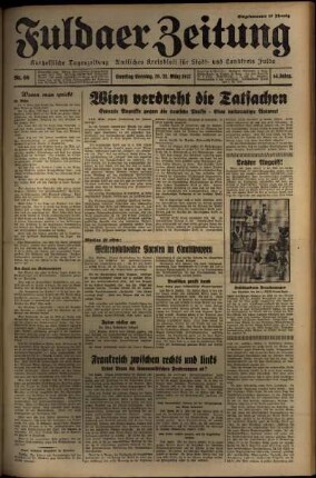 Erste Ausgabe vom Samstag, den 20. März 1937.