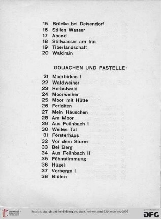Gouachen und Pastelle