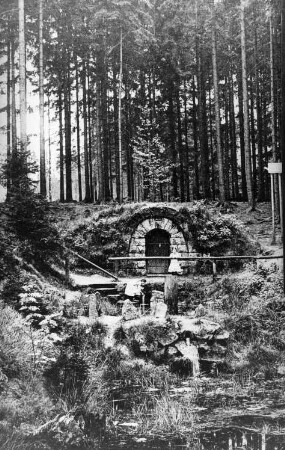 Tharandt-Grillenburg. Warnsdorfer Quelle, Ansichtskarte 1918, Repro