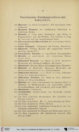 Verschiedene Kunstgegenstände und Antiquitäten (Nr. 325-539)
