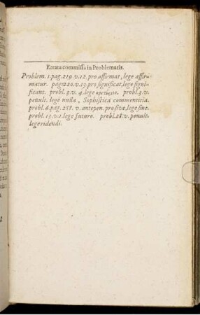 Errata commissa in Problematis.