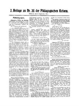 Mitteilungen : 2. Beilage zu Nr. 36 der Pädagogischen Reform