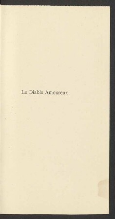Le Diable Amoureux