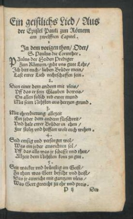 Ein geistlichs Lied ...