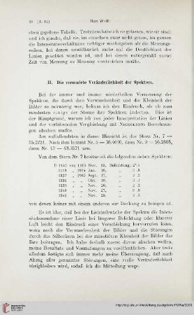 II. Die vermutete Veränderlichkeit der Spektren