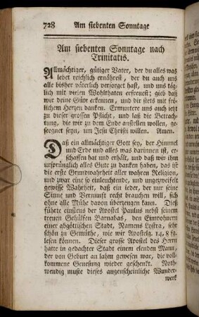 Am siebenten Sonntage nach Trinitatis.