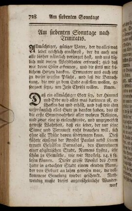 Am siebenten Sonntage nach Trinitatis.