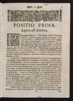 1-14, Positio Prima. Logica est Scientia
