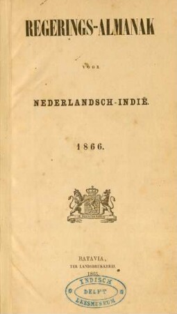 1866: Regeringsalmanak voor Nederlandsch-Indië
