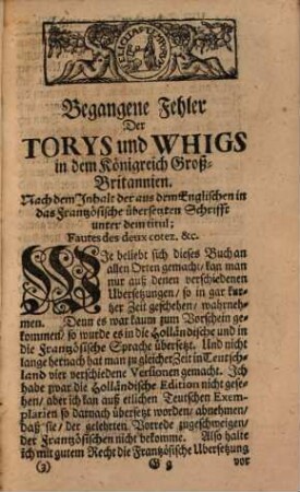 Curieuses Bücher-Cabinet Oder Nachricht von Historischen, Staats- und galanten Sachen, 3. Die Fehler der Toris und Whigs. Leben Wallensteins. Leben Ragoczi