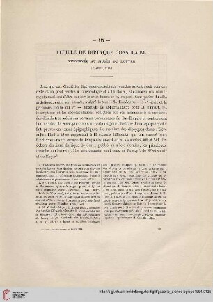 Feuille de diptyque consulaire conservée au Musée du Louvre