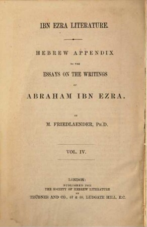 Perush rabenu Avraham ibn ʿEzra ʿal Yeshaʿyah : ʿal-pi kitve-yad, IV