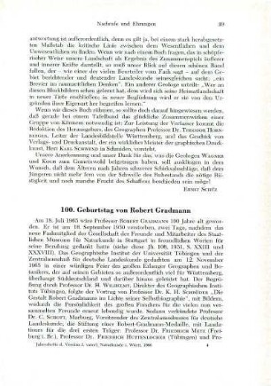 100. Geburtstag von Robert Gradmann