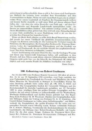 100. Geburtstag von Robert Gradmann