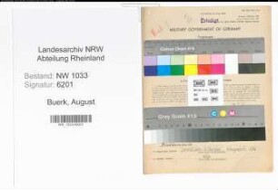 Entnazifizierung August Buerk , geb. 26.07.1921 (Schlosser)