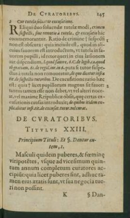 De Curatoribus. Titulus XXIII.