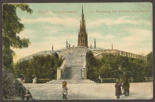 Ansichtskarte Nationaldenkmal auf dem Kreuzberg, "Der höchste Punkt Berlins"