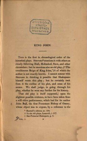 Commentaries of the historical Plays of Shakspeare, 1