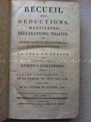 Publikation Preußischer Verordnungen der Jahre 1756-1778