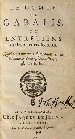 Le Comte De Gabalis, Ou Entretiens sur les Sciences secretes