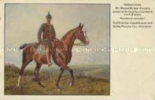 Wilhelm II. in Uniform zu Pferde