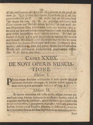 Caput XXIIX. De Novi Operis Nunciatione.