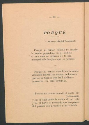 Porqué : A mi amigo Angel Comunale