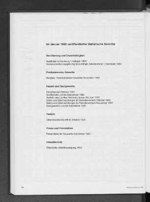 Im Januar 1994 veröffentlichte Statistische Berichte