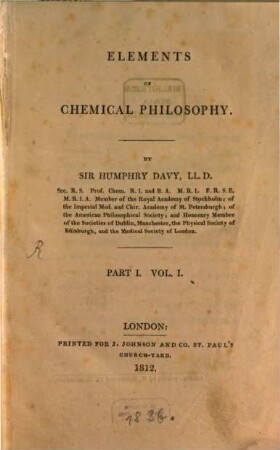 Elements of chemical philosophy